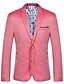 cheap Blazer&amp;Jacket-Blushing Pink Solid Colored Standard Fit Polyester Suit - Notch Single Breasted Two-buttons