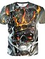 cheap Men&#039;s 3D T-shirts-Men&#039;s T shirt Tee Designer Summer Short Sleeve Graphic Patterned 3D Skull Plus Size Round Neck Going out Casual Daily Print Clothing Clothes Designer Casual Rock Gray