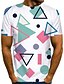 cheap Men&#039;s Tees &amp; Tank Tops-Men&#039;s T shirt Graphic Color Block 3D Print Short Sleeve Daily Wear Tops Streetwear Exaggerated White