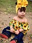 levne Sady-Toddler Dívčí Cikánský Květinový Bez rukávů Standardní Sady oblečení Žlutá