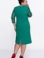 cheap Plus Size Dresses-Women&#039;s A Line Dress - Solid Colored Green Navy Blue L XL XXL XXXL