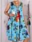 cheap Women&#039;s Dresses-Women&#039;s 2020 Green White Dress Basic Boho Spring &amp; Summer A Line Floral Patchwork Print S M