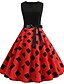 cheap Vintage Dresses-Women&#039;s A-Line Dress Sleeveless Geometric Patchwork Print Vintage Red S M L XL XXL
