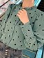 cheap Women&#039;s Blouses &amp; Shirts-Women&#039;s Polka Dot Ruffle Loose Blouse - Chiffon Basic Street chic Daily Wear Date Boat Neck White / Blue / Blushing Pink / Green
