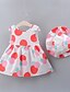 זול שמלות לתינוקות בנות-Baby Girls&#039; Basic Polka Dot Lace up Sleeveless Dress Red / Toddler