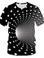זול חולצות תלת מימד לגברים-בגדי ריקוד גברים חולצה קצרה חולצה גראפי גיאומטרי 3D צווארון עגול יומי שרוולים קצרים צמרות בסיסי קשת