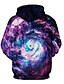 cheap Men&#039;s 3D Hoodies-Men&#039;s Hoodie Jacket Galaxy 3D Hooded Basic Hoodies Sweatshirts  Loose Purple