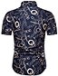 cheap Men&#039;s Shirts-Men&#039;s Date Festival Shirt - Solid Colored / Geometric / Graphic Print Standing Collar Black / Short Sleeve