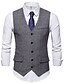 cheap Vests-Poly&amp;Cotton Blend Wedding / Daily Wear Vests / Work Solid Color / Solid Colored