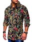 זול חולצות לגברים-בגדי ריקוד גברים חולצה גראפי דפוס שרוול ארוך קזו&#039;אל צמרות בסיסי שחור