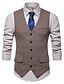 cheap Vests-Poly&amp;Cotton Blend Wedding / Daily Wear Vests / Work Solid Color / Solid Colored