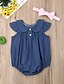 cheap Baby Girls&#039; One-Piece-2pcs Baby Girls&#039; Active / Basic Patchwork Bow Sleeveless Romper Blue / Toddler