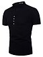 cheap Men&#039;s Shirts-Men&#039;s Solid Colored Shirt - Linen Basic Casual Formal Button Down Collar Standing Collar Wine / White / Black / Khaki / Light Blue / Short Sleeve