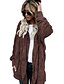 levne Women&#039;s Furs &amp; Leathers-Women&#039;s Teddy Coat Long Solid Colored Daily Basic Plus Size Black Army Green Light Brown Brown S M L XL
