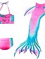 abordables Maillots de bain pour filles-Maillot de Bain Fille Maillot de bain Enfants Sirène Maillots de Bain Bloc de Couleur Sans Manches Fuchsia Actif Le style mignon Maillots de bain