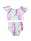 זול ערכות ביגוד לתינוקות בנות-סט של בגדים כותנה קצר שרוולים קצרים דפוס פסים פעיל / בסיסי בנות תִינוֹק / פעוטות