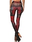 cheap Leggings-Women&#039;s Causal / Sports Basic Legging - Color Block, Print Mid Waist Red S M L / Slim