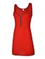 cheap Mini Dresses-Women&#039;s Red Black Dress Street chic Sheath Solid Colored U Neck Patchwork S M Slim / Cotton