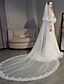 cheap Wedding Veils-Two-tier Elegant &amp; Luxurious / European Style Wedding Veil Cathedral Veils with Appliques 118.11 in (300cm) Lace / Tulle / Oval