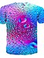 economico T-shirt 3D da Uomo-Per uomo maglietta Pop art Birra Rotonda Blu Manica corta Stampa 3D Strada Giornaliero Stampa Top Festa Informale