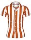 cheap Men&#039;s Shirts-Men&#039;s Shirt Striped Print Short Sleeve Casual Tops Basic Streetwear Black Yellow Orange