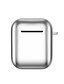 billige hodetelefonvesker-airpods sølvfarget beskyttelsesdeksel plating pc kompatibel med apple airpods 2&amp;amp;amp; 1 (airpods ladetaske ikke inkludert)