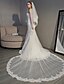 cheap Wedding Veils-Two-tier Elegant &amp; Luxurious / European Style Wedding Veil Cathedral Veils with Appliques 118.11 in (300cm) Lace / Tulle / Oval