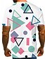cheap Men&#039;s Tees &amp; Tank Tops-Men&#039;s T shirt Graphic Color Block 3D Print Short Sleeve Daily Wear Tops Streetwear Exaggerated White