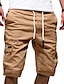 cheap Men&#039;s Shorts-Men&#039;s Basic Essential Casual Shorts Multi Pocket Elastic Drawstring Design Knee Length Pants Daily Wear Micro-elastic Solid Color Mid Waist Green White Black Gray Khaki M L XL XXL 3XL / Summer