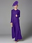 cheap Mother of the Bride Pantsuits-Jumpsuit / Pantsuit 3 Piece Mother of the Bride Dress Formal Wedding Guest Elegant Plus Size Wrap Included Bateau Neck Floor Length Chiffon Long Sleeve Wrap Included with Beading 2024