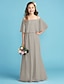 お買い得  ジュニア ブライドメイド ドレス-A-Line Floor Length Off Shoulder Chiffon Junior Bridesmaid Dresses&amp;Gowns With Pleats Kids Wedding Guest Dress 4-16 Year