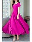 cheap Maxi Dresses-Women&#039;s Swing Dress Maxi long Dress Short Sleeve Solid Colored Pleated Hot Elegant Streetwear White Black Blue Purple Red Wine Fuchsia Green Lavender S M L XL XXL 3XL 4XL