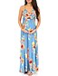 Χαμηλού Κόστους Φορέματα Εγκυμοσύνης-Γυναικεία Φόρεμα ριχτό από τη μέση και κάτω Αμάνικο Φλοράλ Βασικό Βαθυγάλαζο Μπλε Απαλό Τ M L XL XXL / Μακρύ