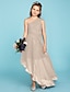 Χαμηλού Κόστους Φορέματα για παρανυφάκια-Γραμμή Α Ασύμμετρο Ένας Ώμος Σιφόν Junior Bridesmaid Dresses &amp; Gowns Με Πλαϊνό ντραπέ Παιδικό γαμήλιο φόρεμα καλεσμένων 4-16 ετών