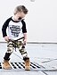 זול ערכות ביגוד לתינוקות בנים-סט של בגדים קצר שרוול ארוך דפוס פעיל בסיסי בנים תִינוֹק / פעוטות