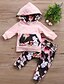 billiga Babykläder för flicka-Bebis Flickor Aktiv Grundläggande Blommig Långärmad Kort Klädesset Rodnande Rosa / Småbarn