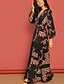 cheap Maxi Dresses-Women&#039;s A Line Dress Maxi long Dress Black Navy Blue Long Sleeve Geometric Spring &amp; Summer V Neck Hot Elegant 2022 S M L XL