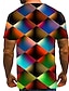 preiswerte Geometrical-Herren Hemd T Shirt Tee Lustige T-Shirts Graphic Geometrisch Rundhalsausschnitt Regenbogen Gelb Rote Blau Regenbogen 3D-Druck Übergröße Casual Täglich Kurzarm Bedruckt Bekleidung Strassenmode