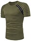 billige Casual T-skjorter for menn-Herre T skjorte Skjorte Grafisk Ensfarget Rund hals Avslappet Fritidssport Lapper Kortermet Topper Bomull Grunnleggende Hvit Svart Militærgrønn