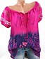 cheap Plus Size Tops-Women&#039;s T shirt Floral Plus Size Short Sleeve Daily Loose Tops Basic V Neck Blue Blushing Pink Army Green