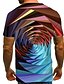 billige T-shirts og tanktops til mænd-Rund hals Herre - Farveblok / 3D / Grafisk Trykt mønster Basale / Punk &amp; gotisk EU / US størrelse T-shirt Regnbue / Kortærmet