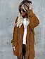 levne Women&#039;s Furs &amp; Leathers-Women&#039;s Teddy Coat Long Solid Colored Daily Basic Plus Size Black Army Green Light Brown Brown S M L XL