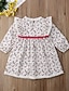 זול שמלות לתינוקות בנות-שמלה שרוול ארוך תחרה דפוס פרחוני פעיל בסיסי בנות תִינוֹק / פעוטות