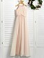 cheap Junior Bridesmaid Dresses-A-Line Floor Length Junior Bridesmaid Dress Wedding Chiffon Sleeveless Crew Neck with Lace 2022