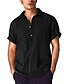 preiswerte Herrenhemden-Men&#039;s Daily Wear Shirt - Solid Colored Black / Short Sleeve