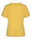 זול גופיות במידות גדולות-קולור בלוק כותנה, טישרט - בגדי ריקוד נשים צהוב