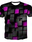 cheap Men&#039;s 3D T-shirts-Men&#039;s Casual T shirt Graphic Print Short Sleeve Tops Round Neck Blue Purple Light Green / Summer