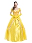 abordables Déguisements thème film et séries TV-Princesse Conte de Fée Belle Robe Robe de demoiselle d&#039;honneur Femme Cosplay de Film Robe trapèze Princesse Jaune Carnaval Nouvel an Robe Gants