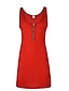 cheap Mini Dresses-Women&#039;s Red Black Dress Street chic Sheath Solid Colored U Neck Patchwork S M Slim / Cotton
