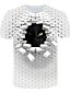 halpa Miesten t-paidat ja hihattomat paidat-Men&#039;s Club Beach Street chic / Exaggerated EU / US Size T-shirt - Color Block / 3D / Animal Print Round Neck White / Short Sleeve
